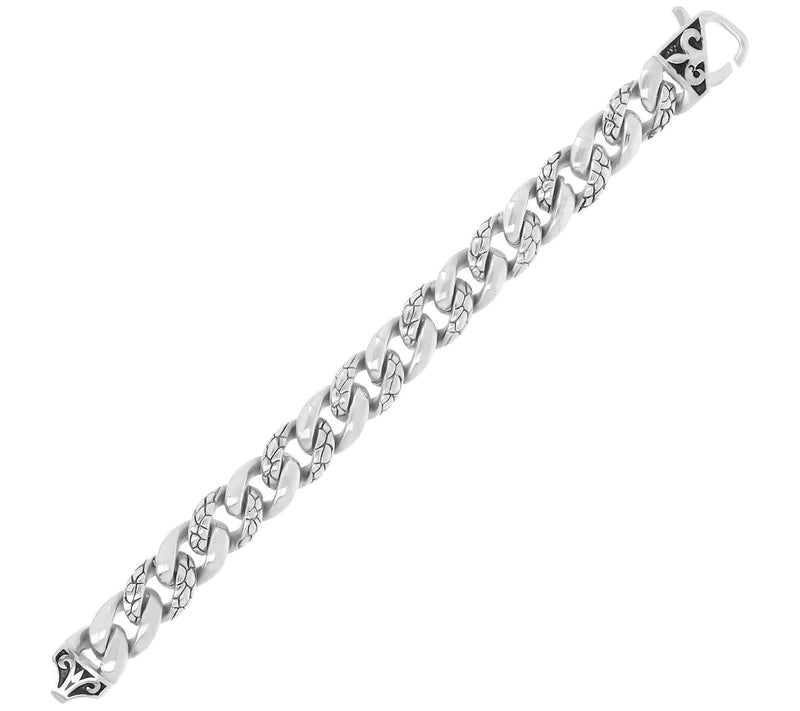 Mistero for Him Textured Curb Link Bracelet — View 4
