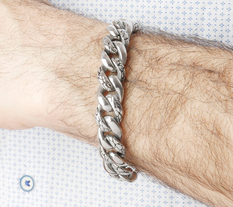 Mistero for Him Textured Curb Link Bracelet — View 5