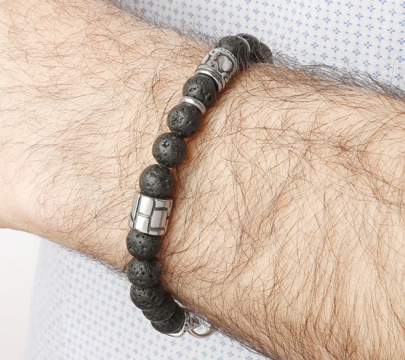Mistero for Him Black Bead Bracelet — View 5