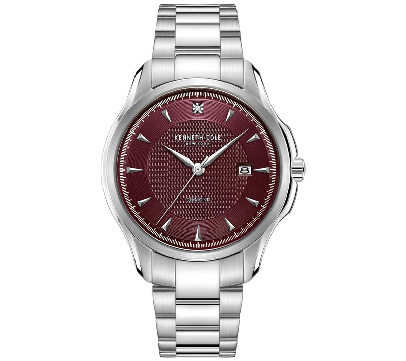 Kenneth Cole New York Men's Burgundy Diamond Ac cent Watch — Main view