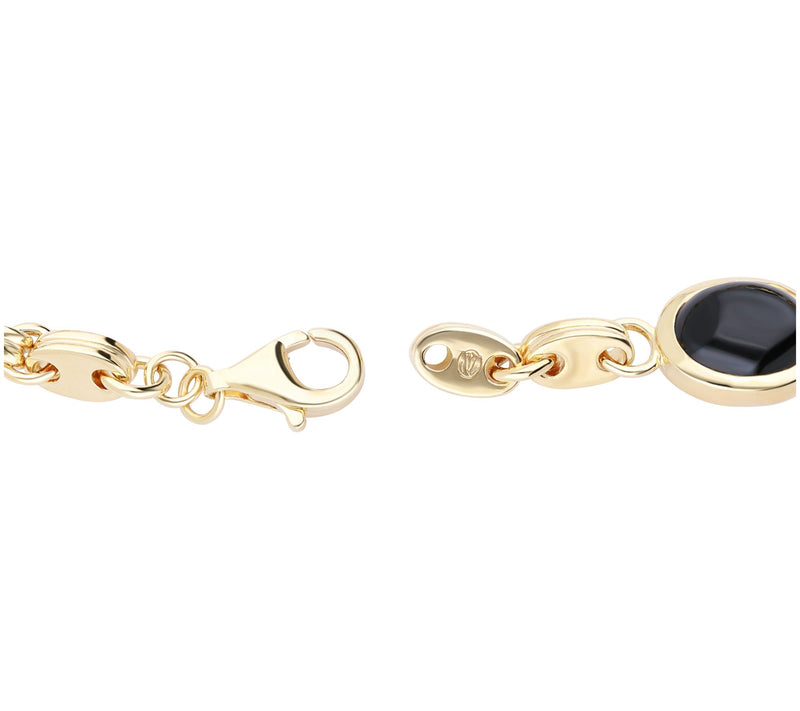 Goddaughters 14K Gold Clad Onyx Heart Link Bracelet — View 3