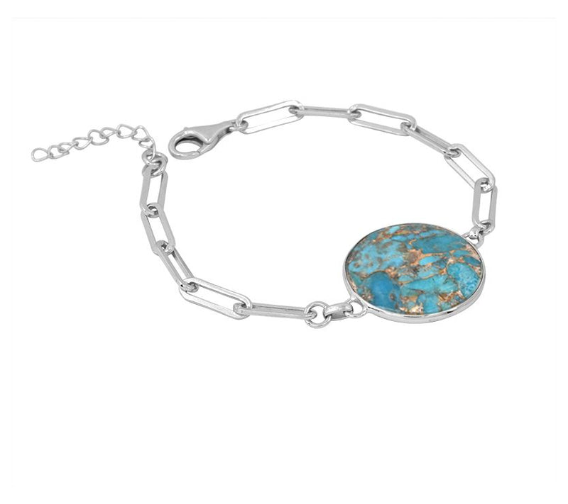 Affinity Gems Blue Turquoise Bracelet, Sterling Silver — View 3