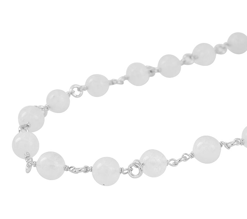Sterling Silver Rainbow Moonstone Necklace — View 6