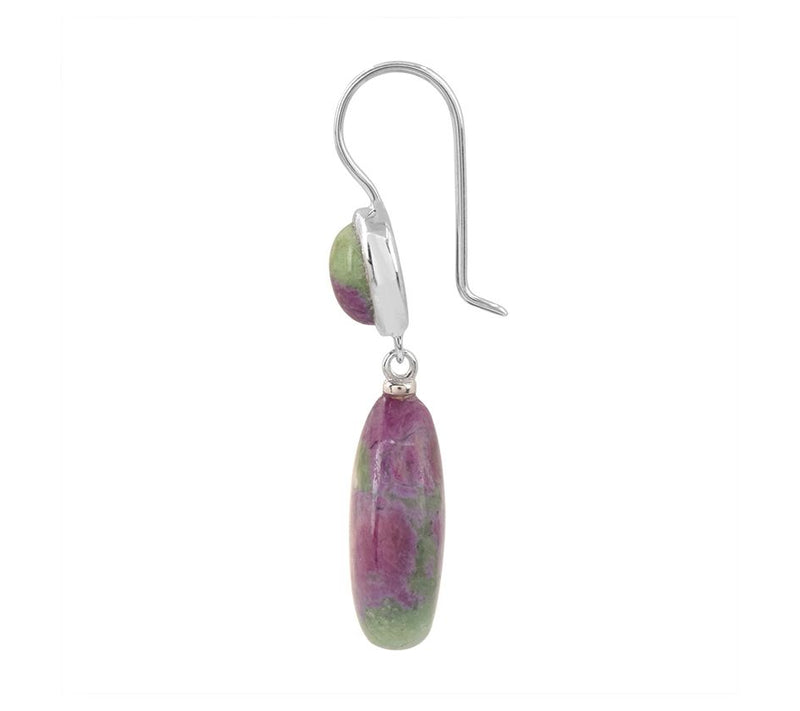 Affinity Gems Ruby Ziosite Drop Earrings, Sterling Silver — View 4