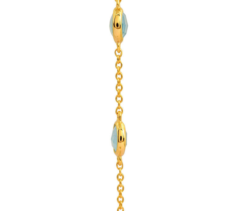 Affinity Gems Blue Chalcedony Bracelet, 14K Gold Plated — View 5
