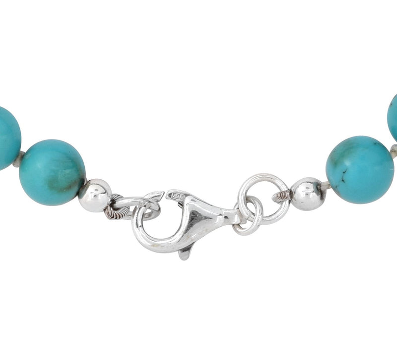 Sterling Silver Turquoise Beaded Bracelet — View 4