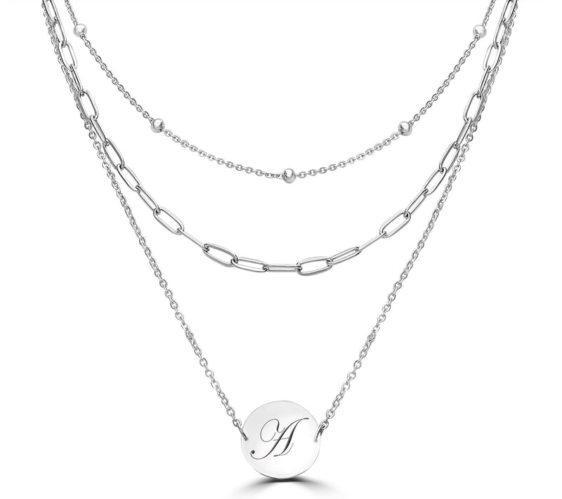 Steel by Design Multilayer Initial Necklace — Main view