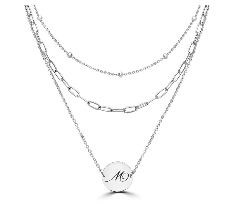 Steel by Design Multilayer Initial Necklace — View 4