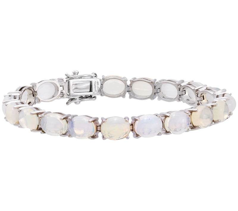 Affinity Gems Ethiopian Opal Tennis Bracelet, Serling Silver — Main view