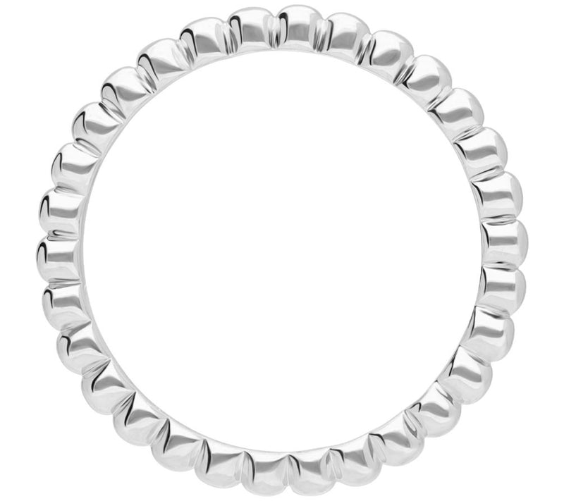 Elyse Ryan Sterling Silver Beaded Eternity Band Ring — View 2