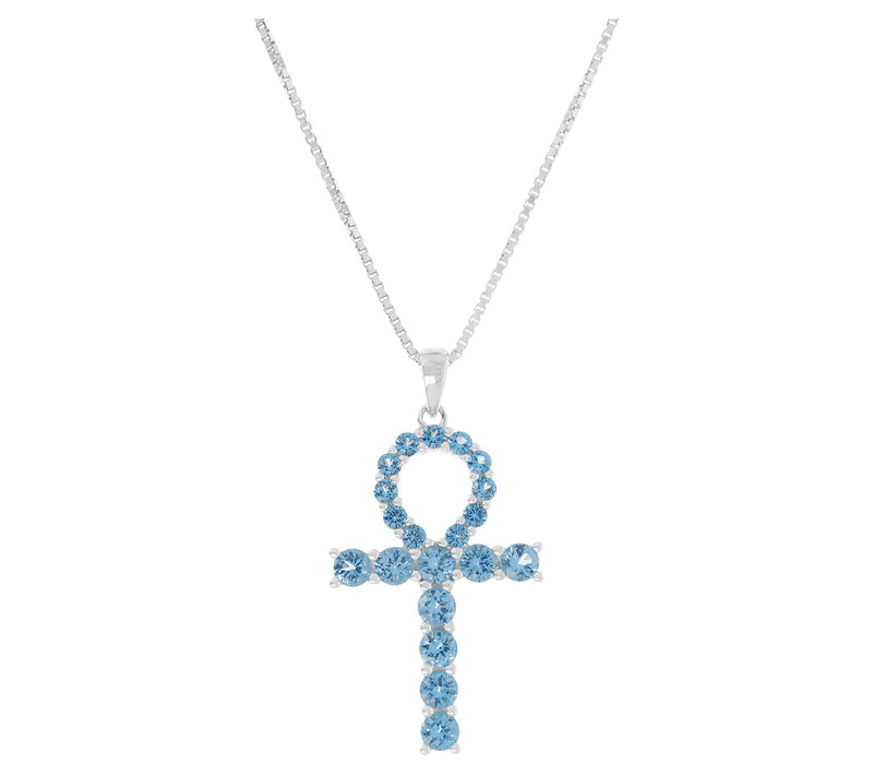 Diamonique 1.25 cttw Cross Pendant w/ Chain, St erling Silver — View 5