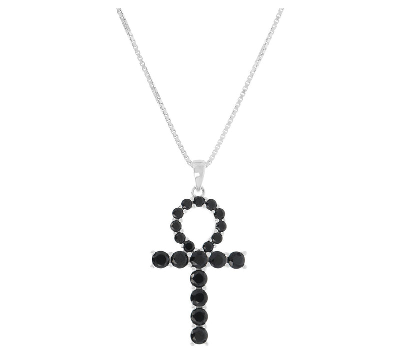 Diamonique 1.25 cttw Cross Pendant w/ Chain, St erling Silver — View 9