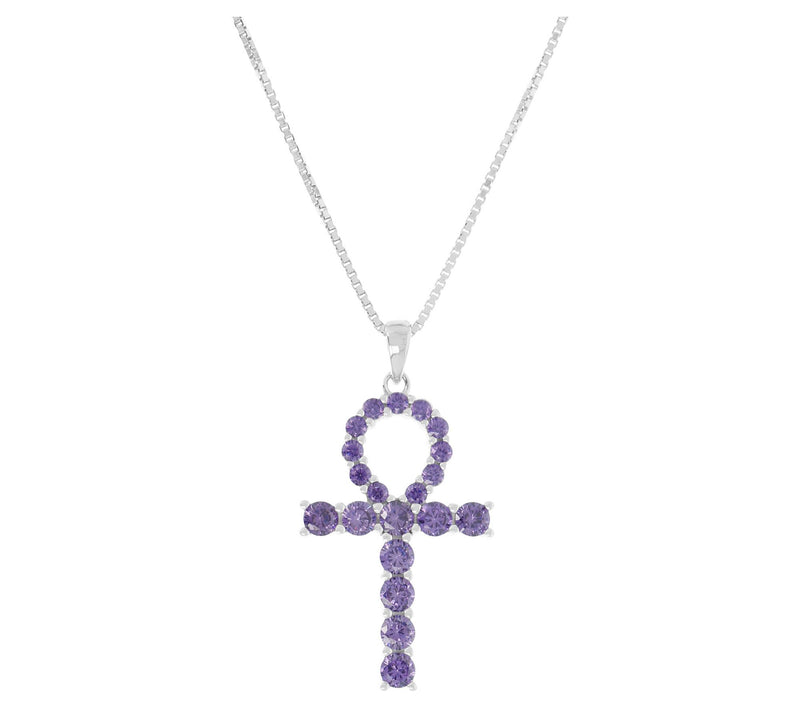 Diamonique 1.25 cttw Cross Pendant w/ Chain, St erling Silver — View 7