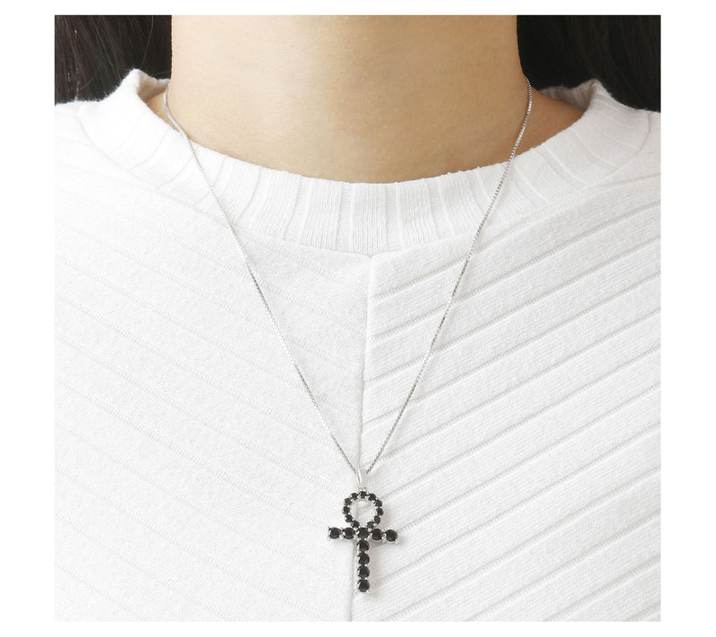 Diamonique 1.25 cttw Cross Pendant w/ Chain, St erling Silver — View 11