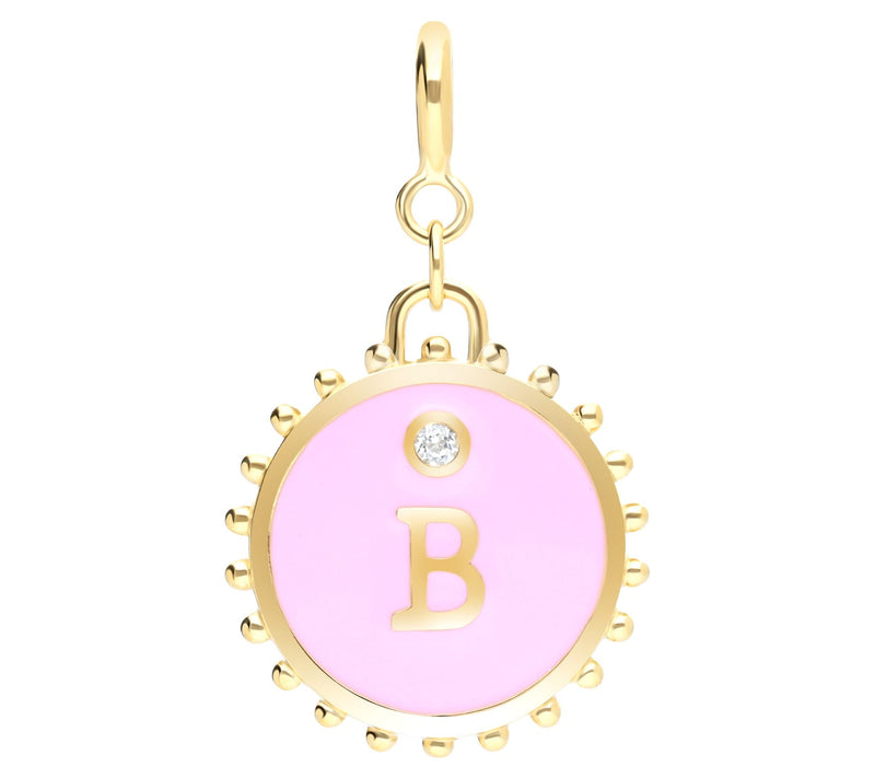 Elyse Ryan 14K Gold Clad White Topaz Initial Charm — View 5