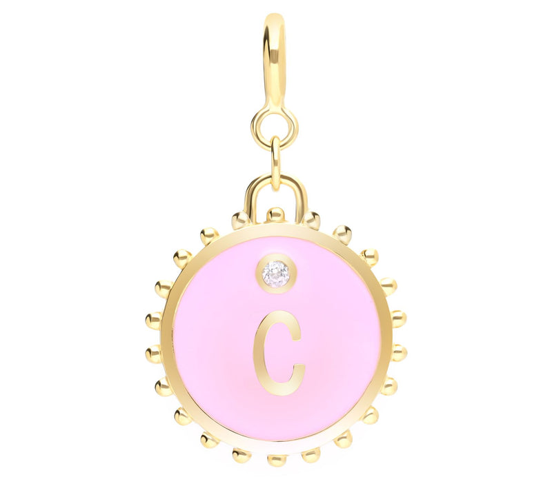 Elyse Ryan 14K Gold Clad White Topaz Initial Charm — View 7