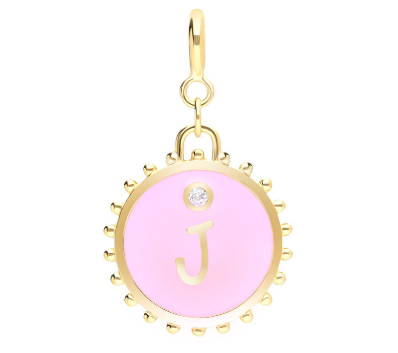 Elyse Ryan 14K Gold Clad White Topaz Initial Charm — View 21