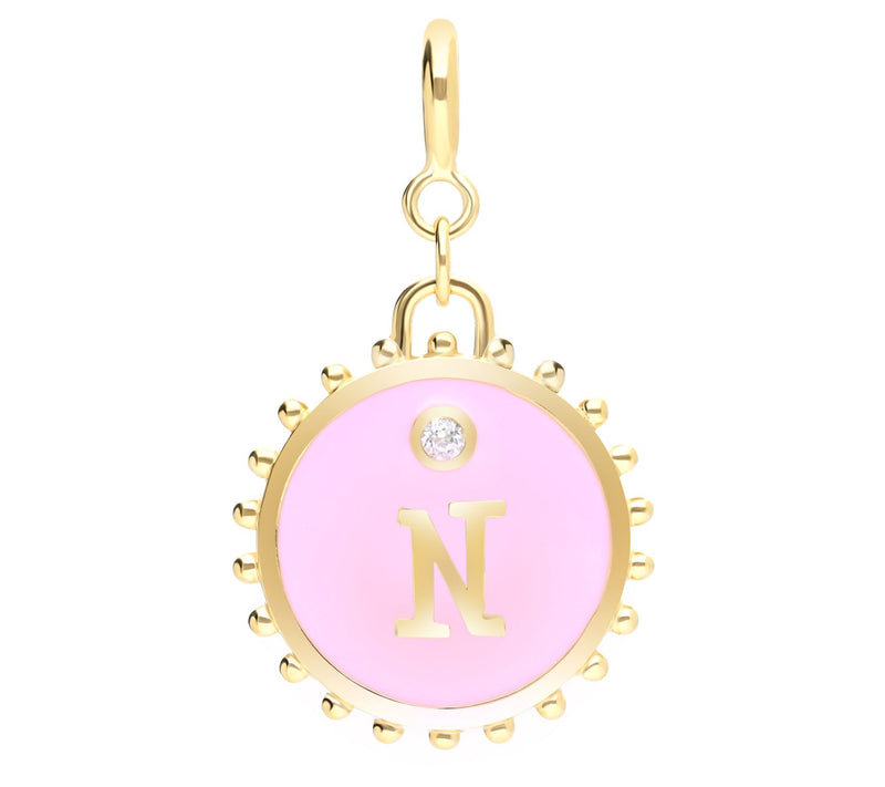 Elyse Ryan 14K Gold Clad White Topaz Initial Charm — View 29