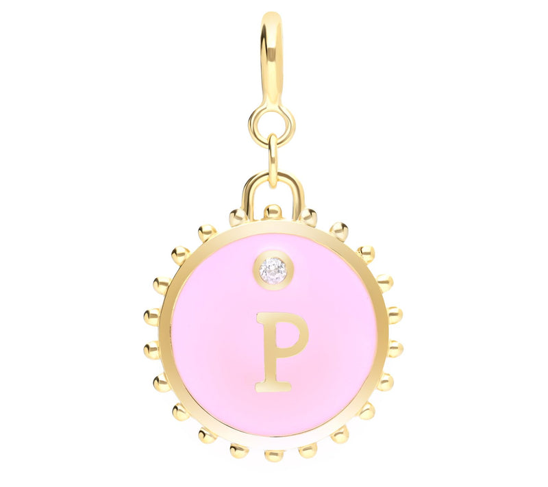 Elyse Ryan 14K Gold Clad White Topaz Initial Charm — View 33