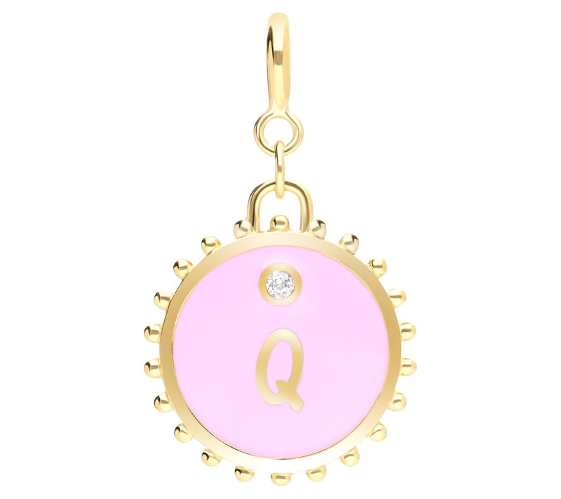 Elyse Ryan 14K Gold Clad White Topaz Initial Charm — View 35