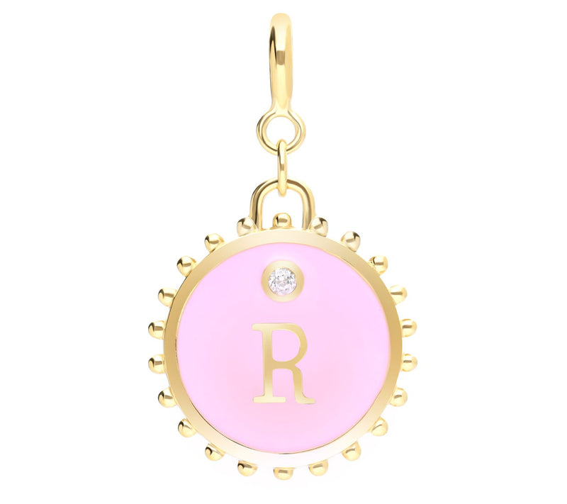 Elyse Ryan 14K Gold Clad White Topaz Initial Charm — View 37