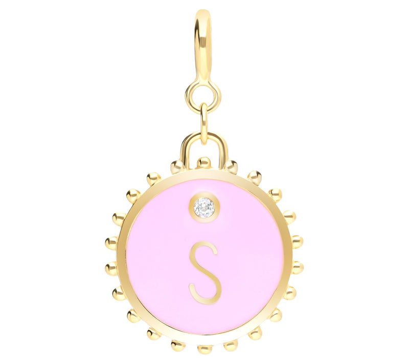 Elyse Ryan 14K Gold Clad White Topaz Initial Charm — View 39