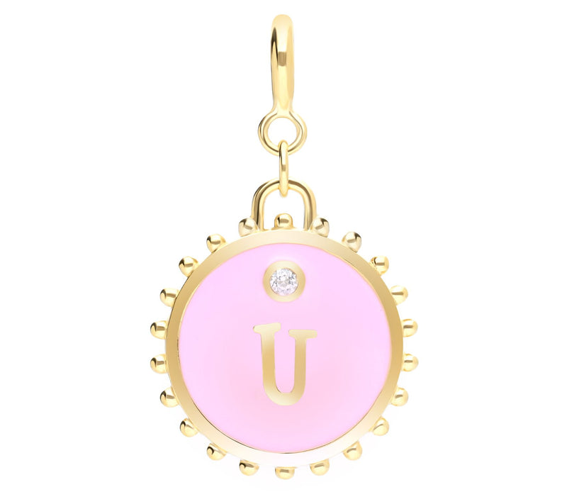 Elyse Ryan 14K Gold Clad White Topaz Initial Charm — View 43