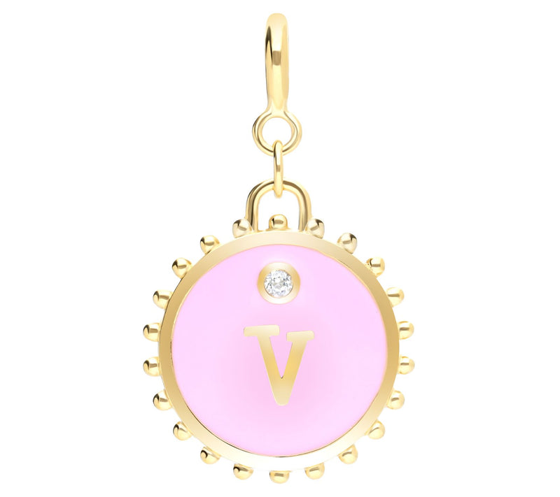 Elyse Ryan 14K Gold Clad White Topaz Initial Charm — View 45