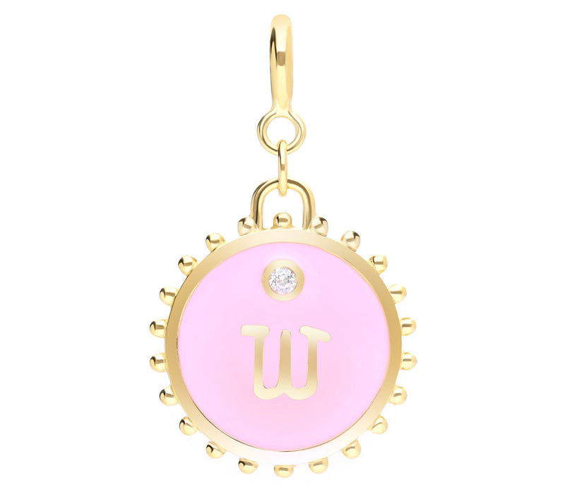 Elyse Ryan 14K Gold Clad White Topaz Initial Charm — View 47