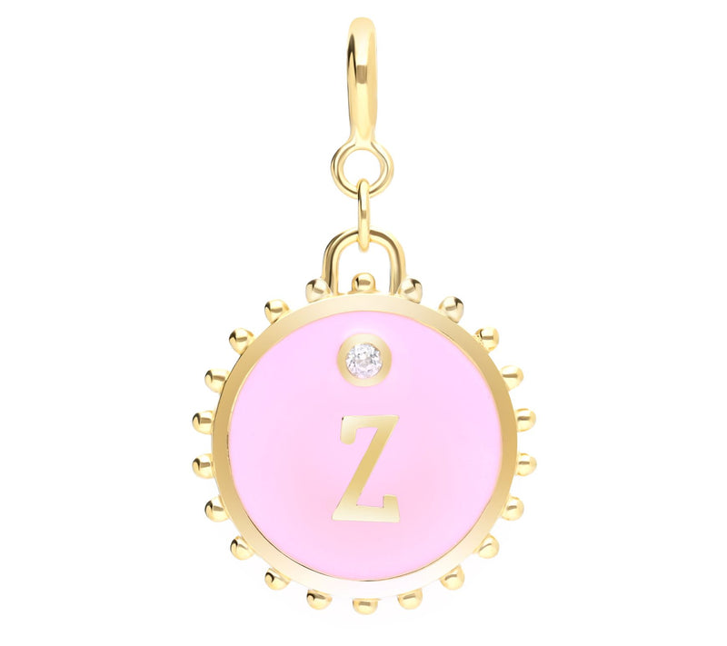 Elyse Ryan 14K Gold Clad White Topaz Initial Charm — View 53