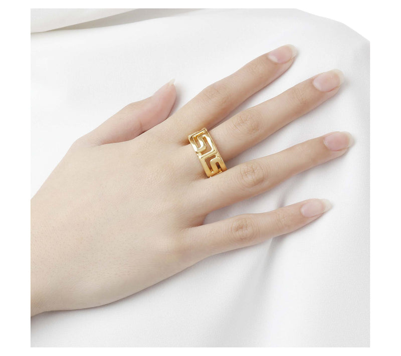 BellaOro Greek Design Band Ring, 14K  Over Resi — View 6