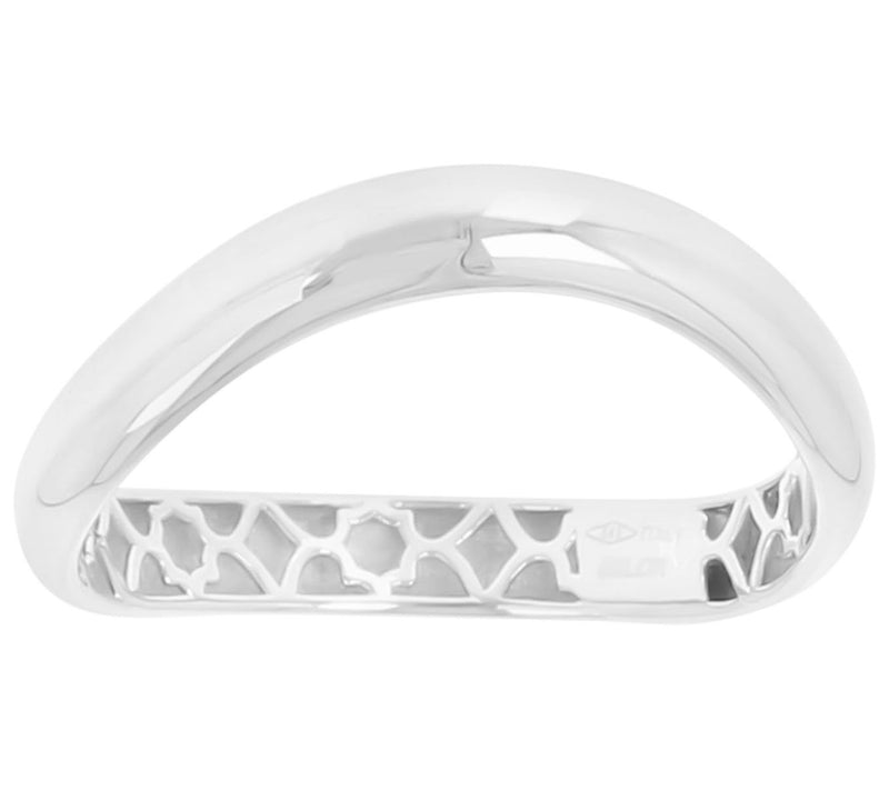 Italian Gold Polished Wave Ring, 14K White Gold — View 3
