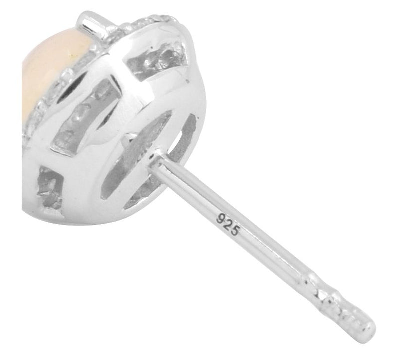 Affinity Gems Opal & White Topaz Earrings, Sterling Silver — View 5