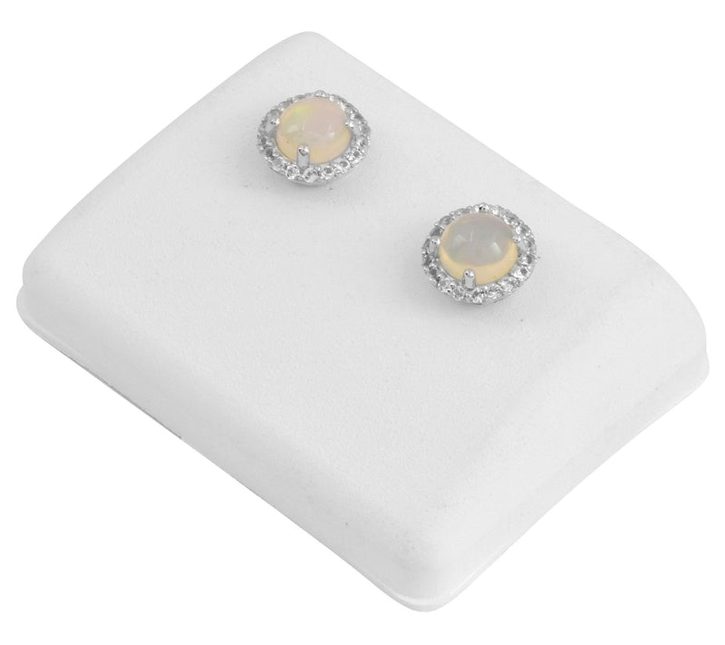 Affinity Gems Opal & White Topaz Earrings, Sterling Silver — View 6