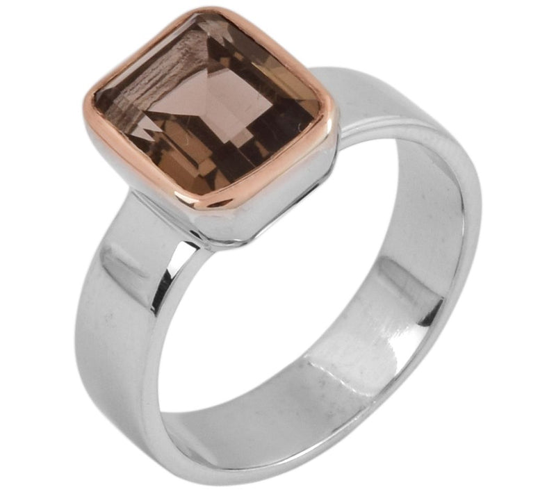 Affinity Gems Two-Tone Smoky Quartz Ring, Sterling Silver — View 3