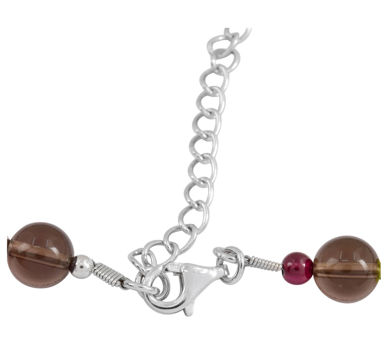 Sterling Silver Multi-Gemstone Beaded Necklace — View 4