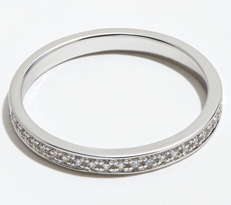 Diamonique Semi-Eternity Band Ring, Sterling Si lver — View 4