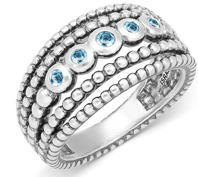 Or Paz Sterling Silver Beaded Gemstone R ing — Main view