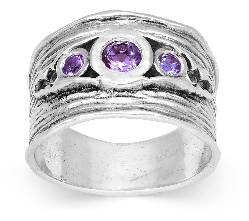 Or Paz Sterling Silver Textured Gemstone Ring — View 3