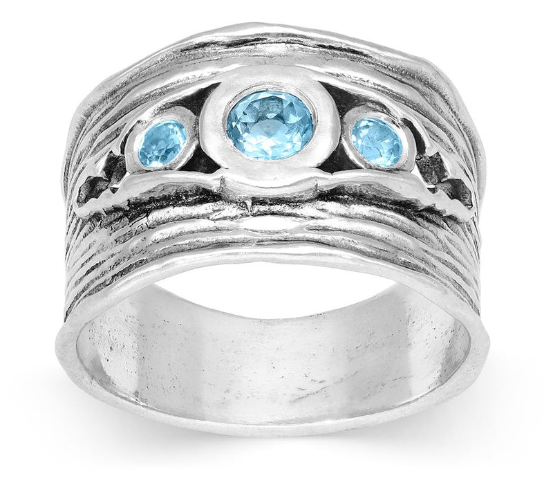 Or Paz Sterling Silver Textured Gemstone Ring — View 5