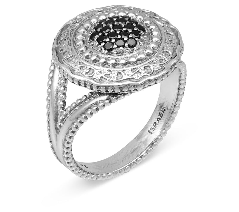 Or Paz Sterling Silver Pave Gemstone Cocktail Ring — Main view