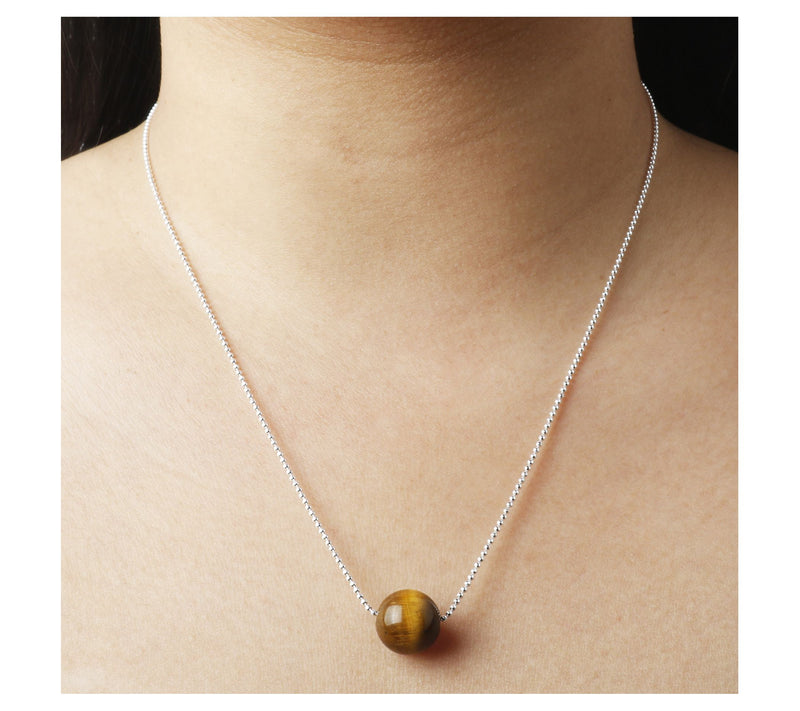 UltraFine Silver 12mm Sliding Gemstone Bead Necklace — View 17