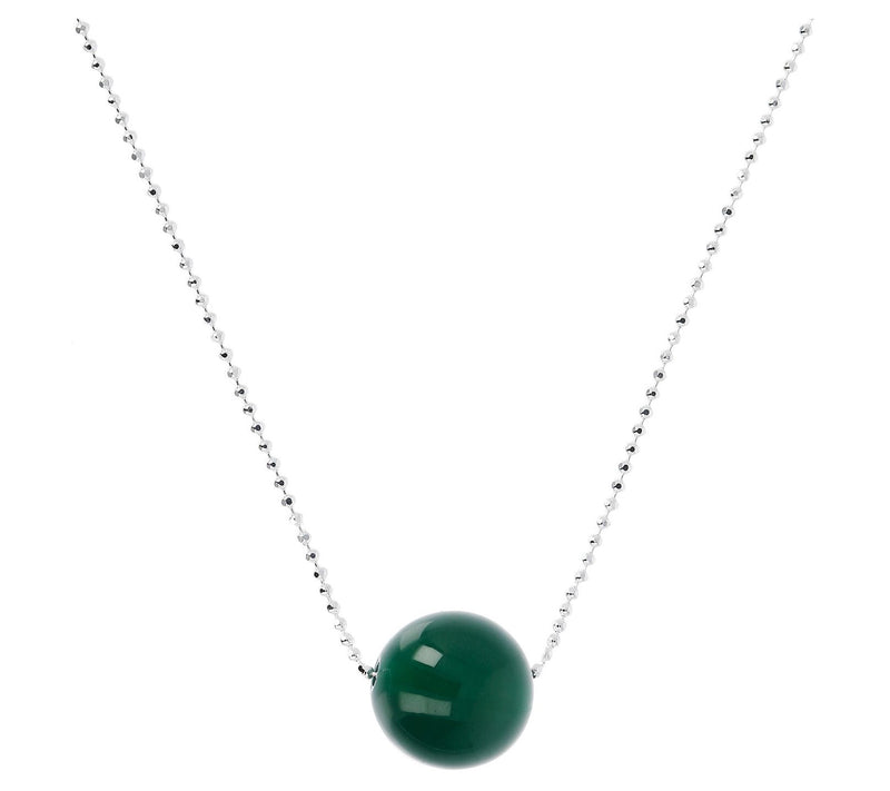 UltraFine Silver 12mm Sliding Gemstone Bead Necklace — View 9