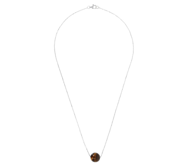 UltraFine Silver 12mm Sliding Gemstone Bead Necklace — View 16
