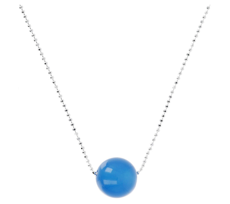 UltraFine Silver 12mm Sliding Gemstone Bead Necklace — View 7