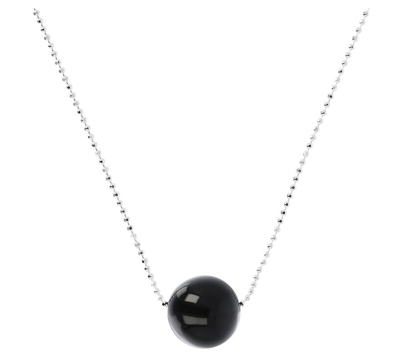 UltraFine Silver 12mm Sliding Gemstone Bead Necklace — View 5