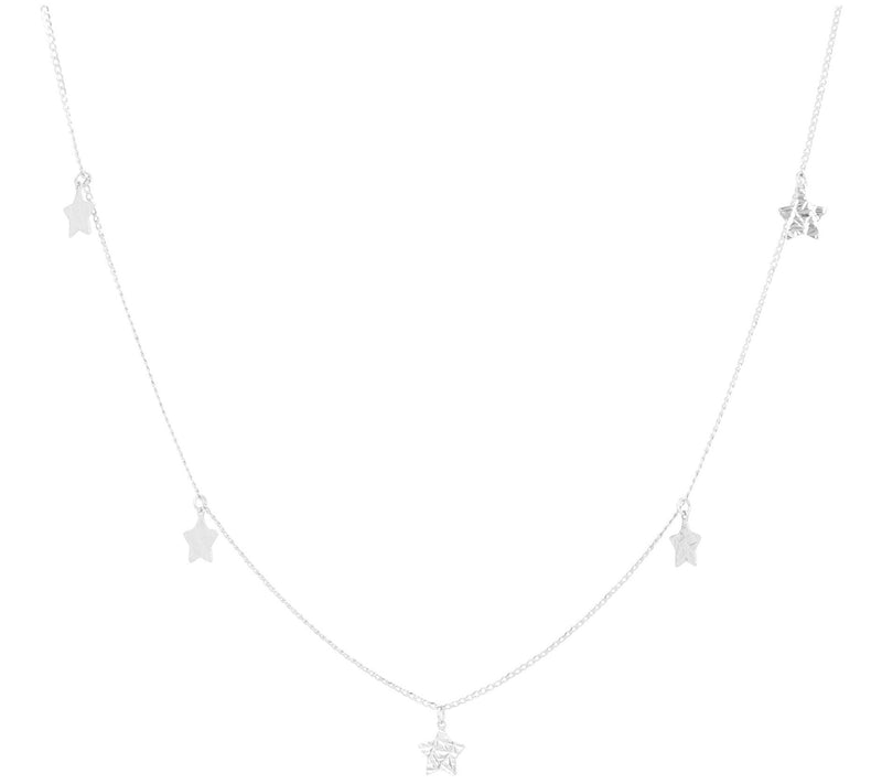 Italian Gold Charm Motif Necklace, 14K White Gold, 1.1g — View 5