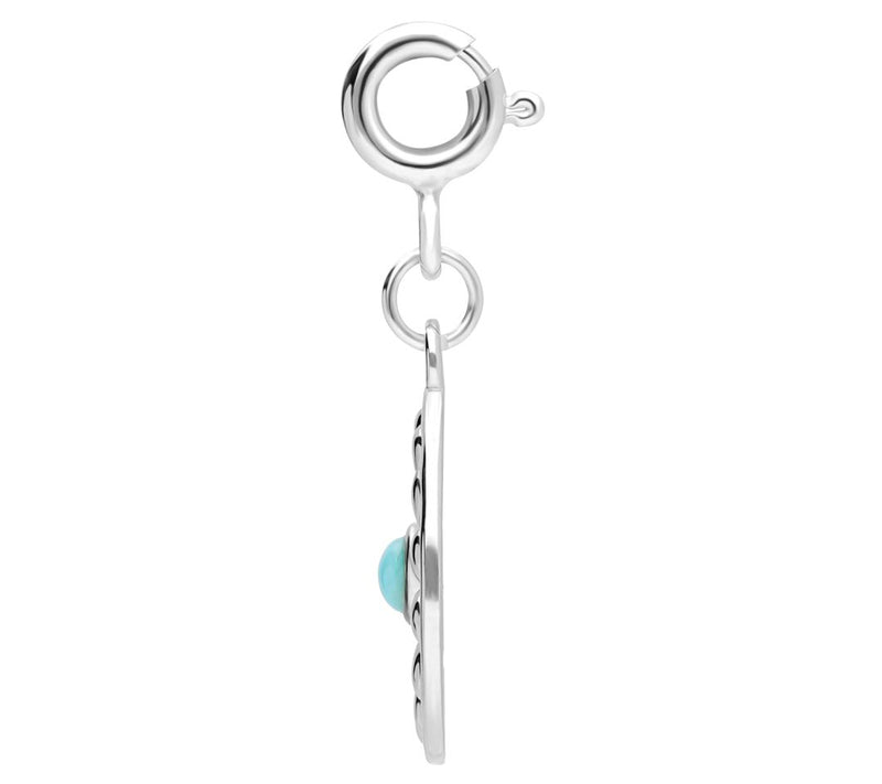 Elyse Ryan Sterling Silver Turquoise Flower Charm — View 4