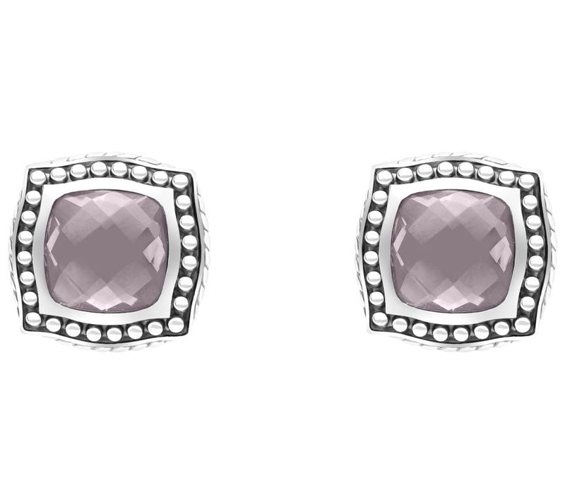 Tiffany Kay Sterling Silver Herringbone Rose Quartz Earrings — Main view