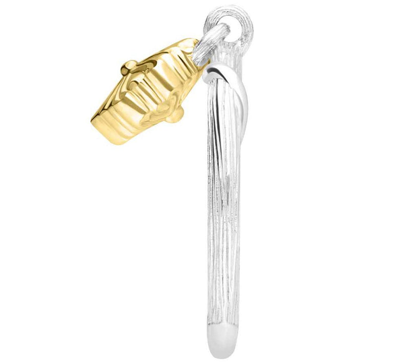 Ariva Sterling Silver & 18K Gold Clad Acanth us Charm Ring — View 3